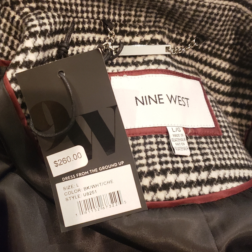 Nine West Double Breasted Wool Blend Coat - Picture 7 of 10
